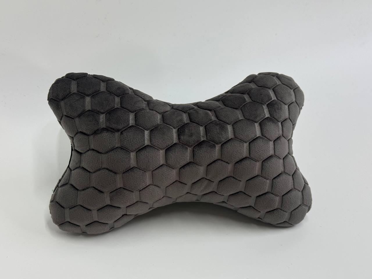 Подушка под голову в авто из алькантары Lux пайка Темно-серый