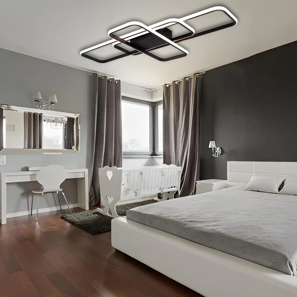 Люстра светодиодная ESLLSE SVEN 3SQ с пультом 105 Вт 908x508x80 мм Черно-белый (10570) - фото 4 Люстра светодиодная ESLLSE SVEN 3SQ с пультом 105 Вт 908x508x80 мм Черно-белый (10570) - фото 4