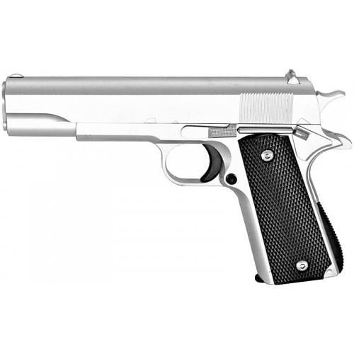 Дитячий іграшковий пістолет страйкбольний Galaxy Colt M1911 G13S Classic метал пластик срібло з пульками і кобурой 625 г (MTT-197788)