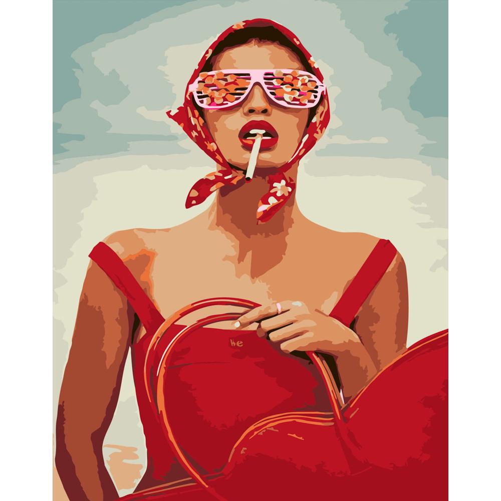 Картина по номерам Strateg Премиум Стиль в красном размере 40х50 см (DY237)