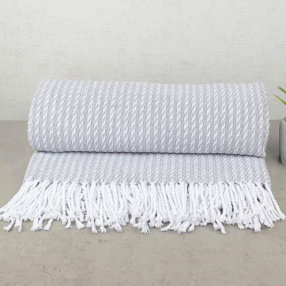 Хлопковый плед-покрывало 140х200 см Серый