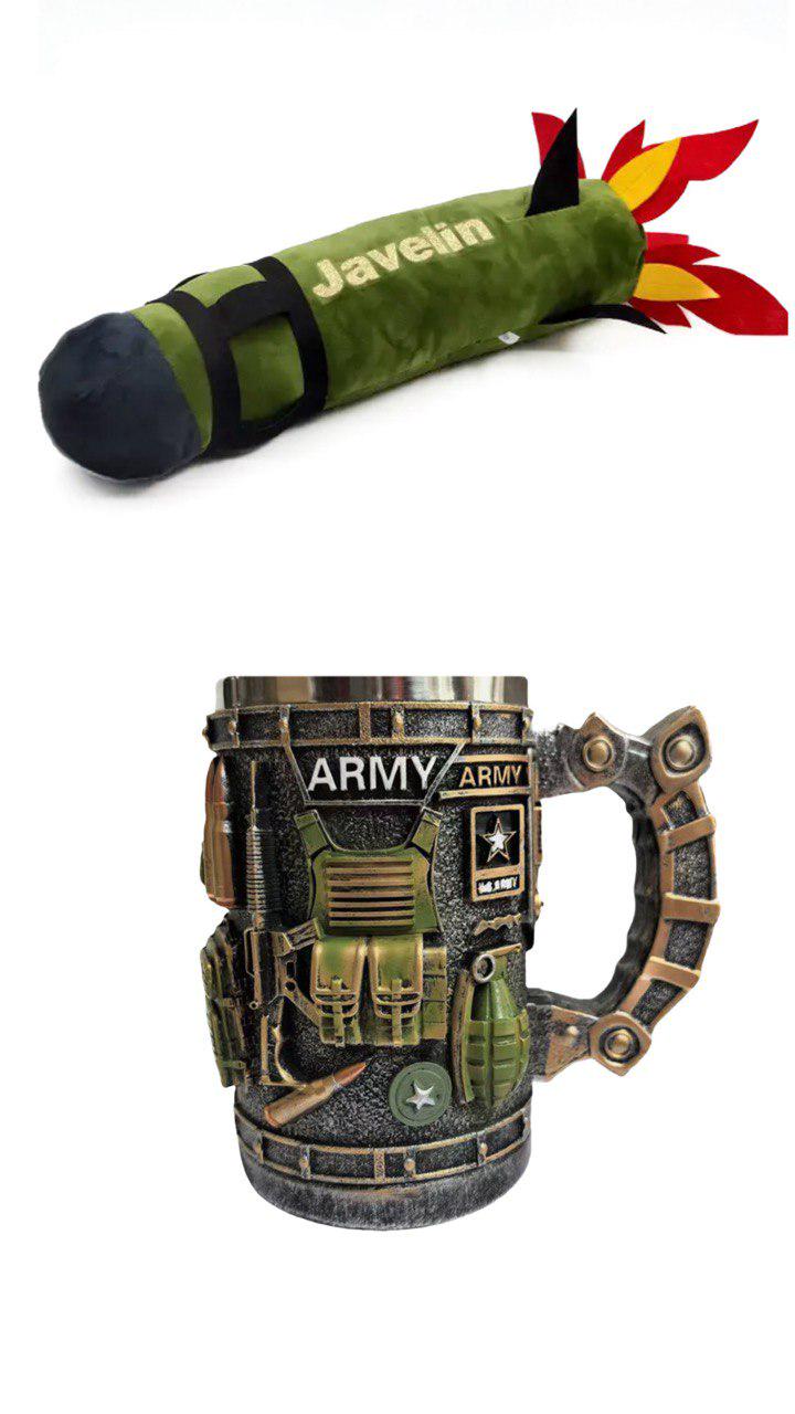 Подарочный комплект Военный дух мягкая игрушка Javelin и армейская кружка 300 мл (27158725)