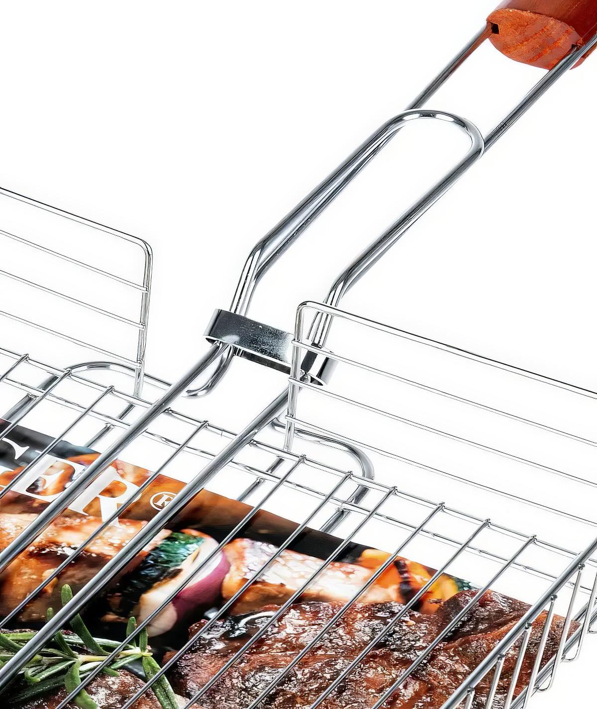 Решетка для гриля барбекю HX-582 58х32х6 см BBQ Grilling (1010525-Silver) - фото 4