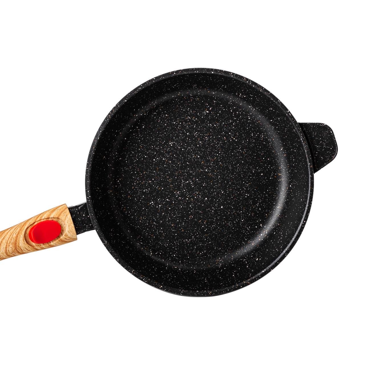 Сковорода алюмінієва глибока MGC зі скляною кришкою 2,4 л Ø 24 см Black - фото 2 Сковорода алюмінієва глибока MGC зі скляною кришкою 2,4 л Ø 24 см Black - фото 2