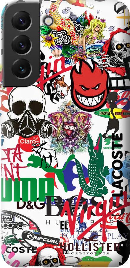 Чехол на Samsung Galaxy S22 Plus Many different logos (4022u-2495-42517) Чехол на Samsung Galaxy S22 Plus Many different logos (4022u-2495-42517)