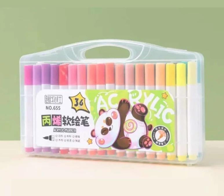 Маркеры акриловые пигментные Water Color Pen с кейсом 36 шт. (23818119) - фото 3 Маркеры акриловые пигментные Water Color Pen с кейсом 36 шт. (23818119) - фото 3