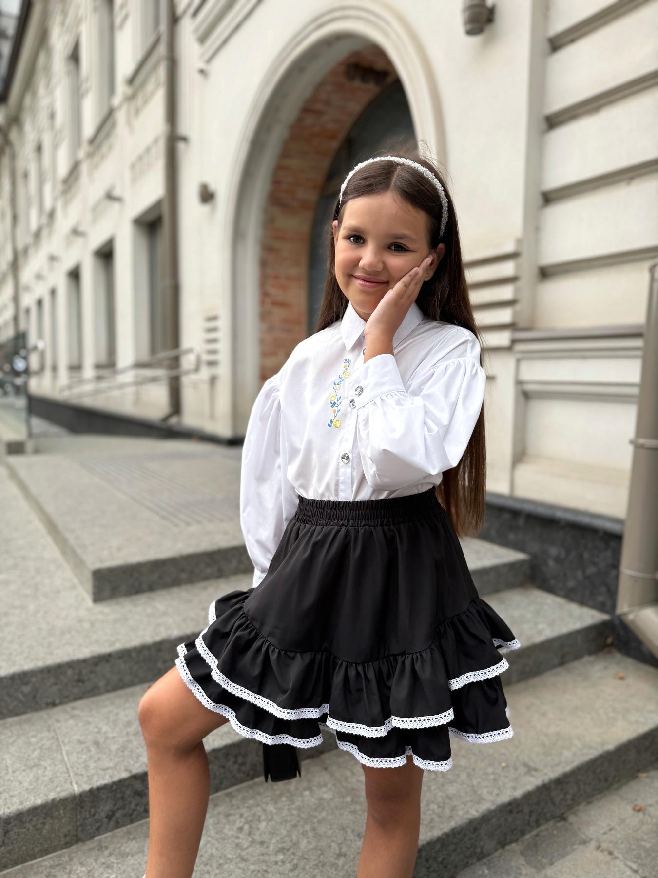 Юбка подростковая с воланами IRmAS 1284 164 см Черный