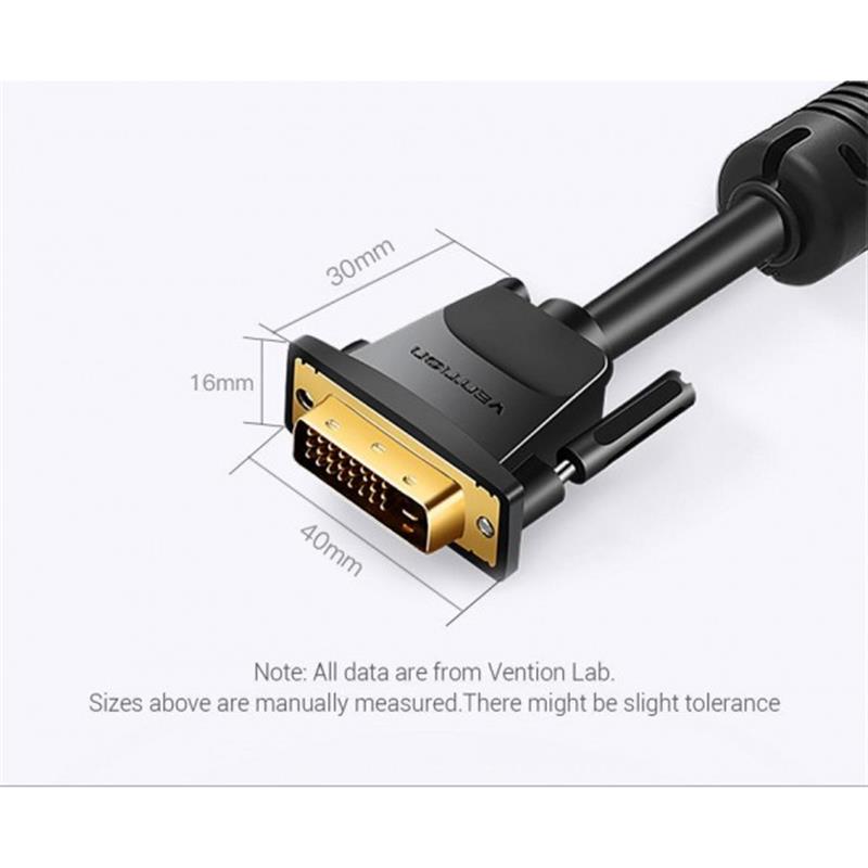 Кабель Vention DVI - DVI M/M 2 м Black (EAABH) - фото 2