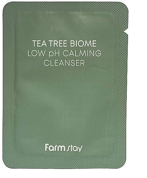 Пенка для умывания с низким pH FarmStay Tea Tree Biome Low Ph Calming Cleanser пробник 2 мл (1752835798)