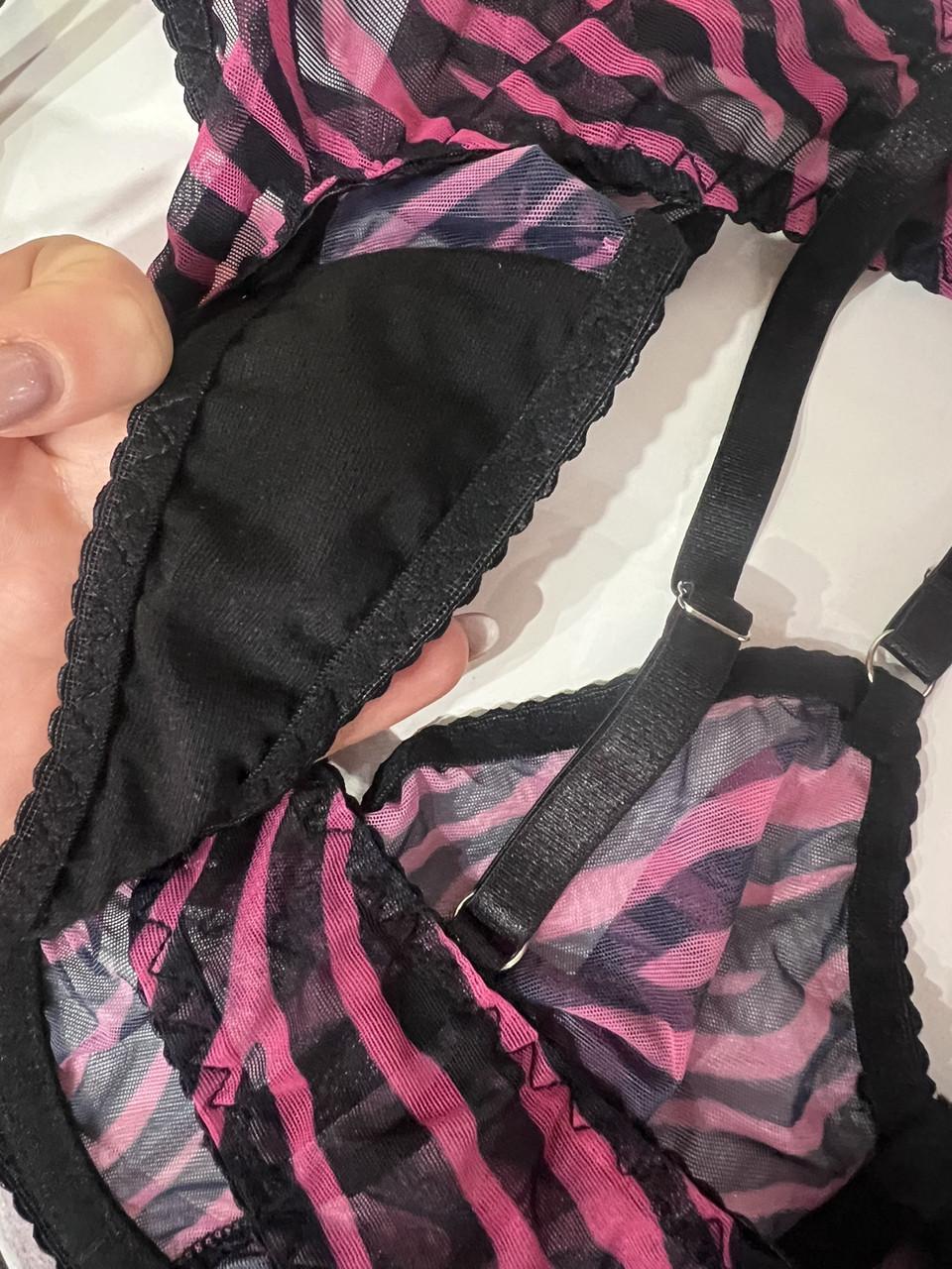 Комплект нижнего белья из стрейтч-сетки М Розовый (360) - фото 3