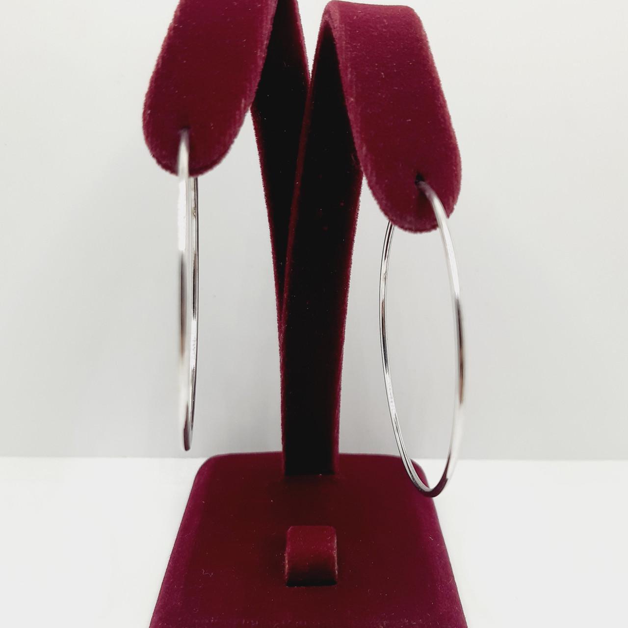 Серьги серебро кольца родий 925° 2,32 г 4 см (1123С)