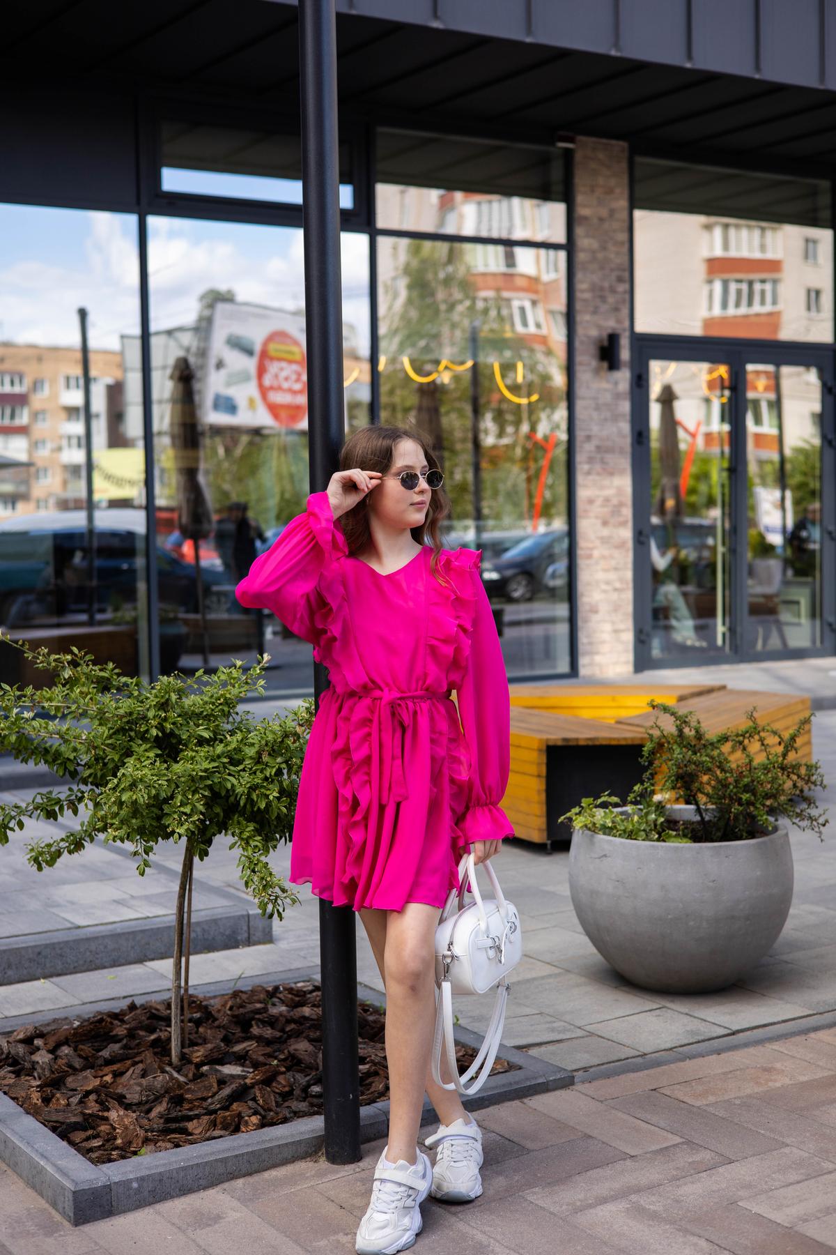 Сукня шифонова підліткова IRmAS 1266 140 см Малиновий - фото 5 Сукня шифонова підліткова IRmAS 1266 140 см Малиновий - фото 5