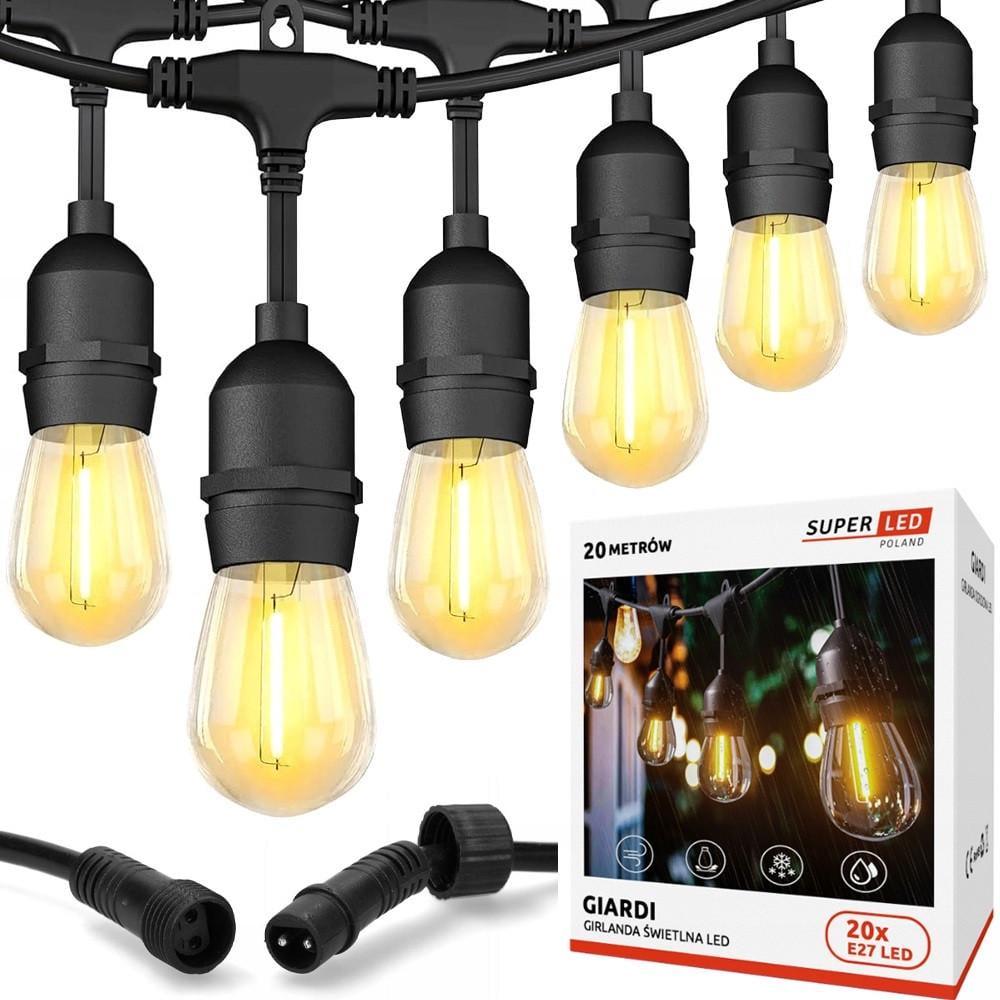 Гирлянда садовая 20 м с 20 LED-лампами E27 с возможностью соединения SuperLED (33977476) Гирлянда садовая 20 м с 20 LED-лампами E27 с возможностью соединения SuperLED (33977476)
