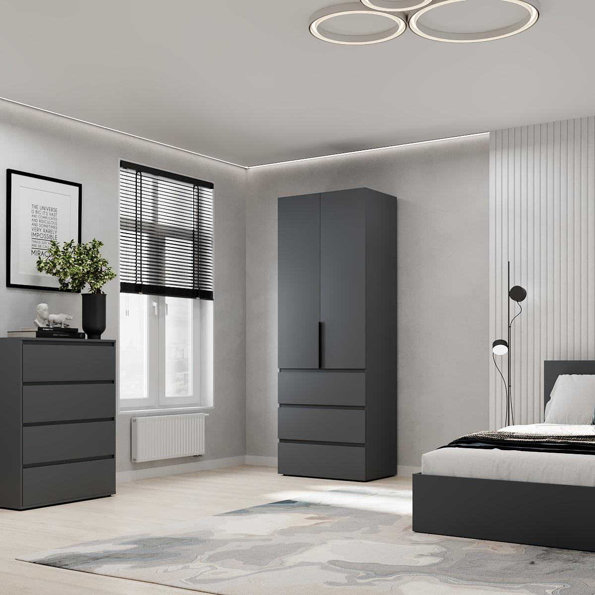 Шкаф распашной ART IN HEAD №2 Light 800x500x2200 мм Графит серый (GALT12070000000) - фото 3