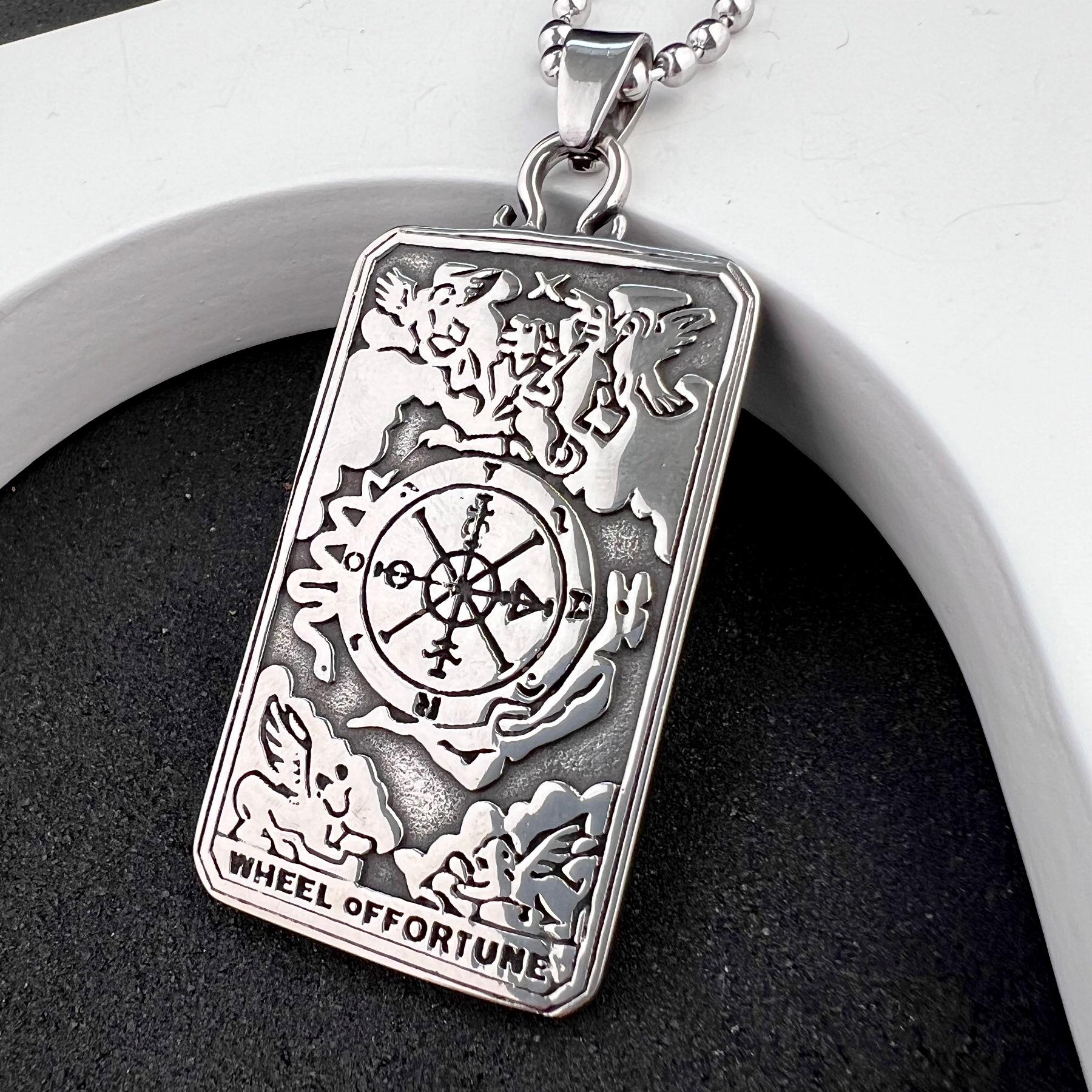 Кулон готический колесо фортуны из медицинской стали (PS-043)