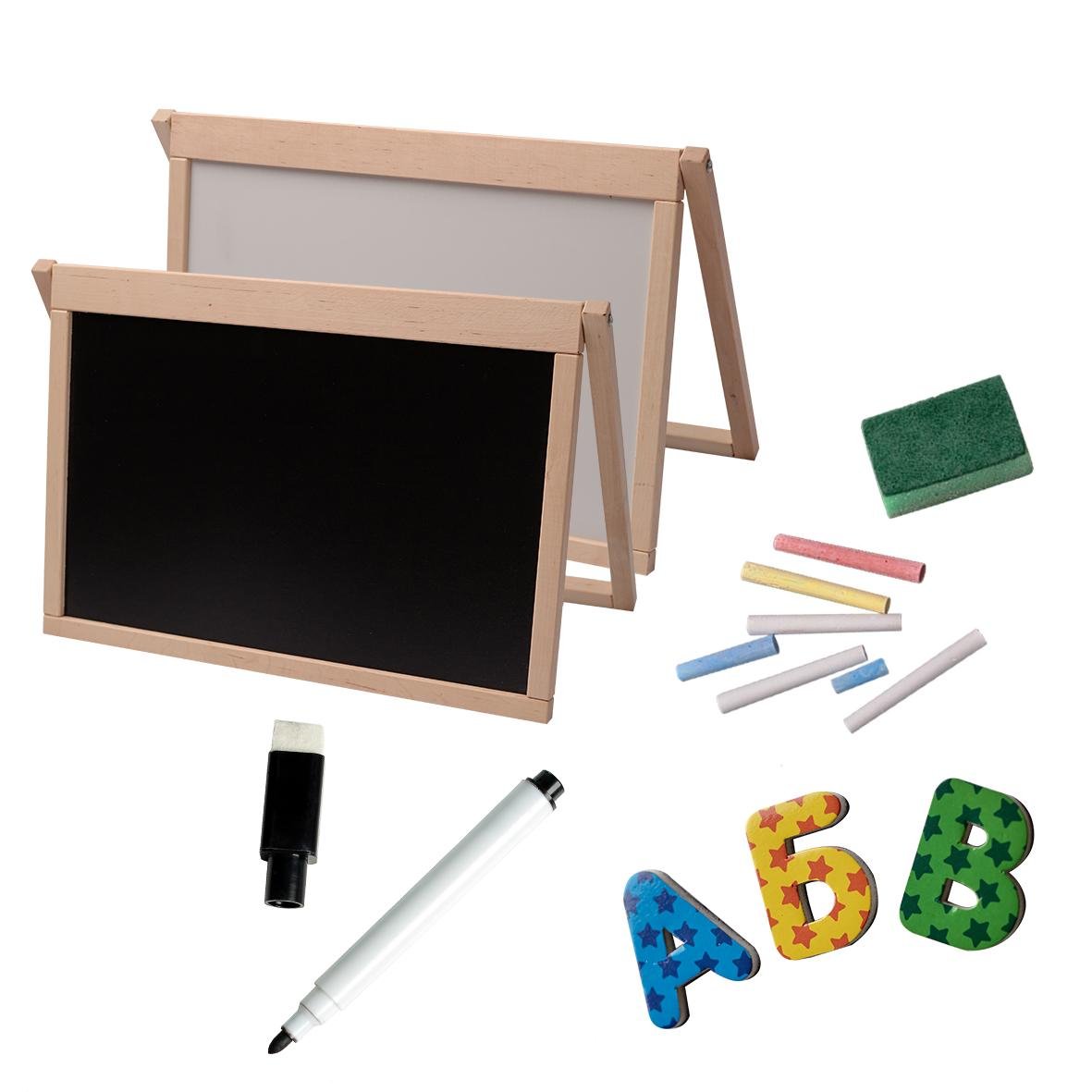 Мольберт магнітний настільний двосторонній дерев'яний 3в1 52x37x2 см (4311)