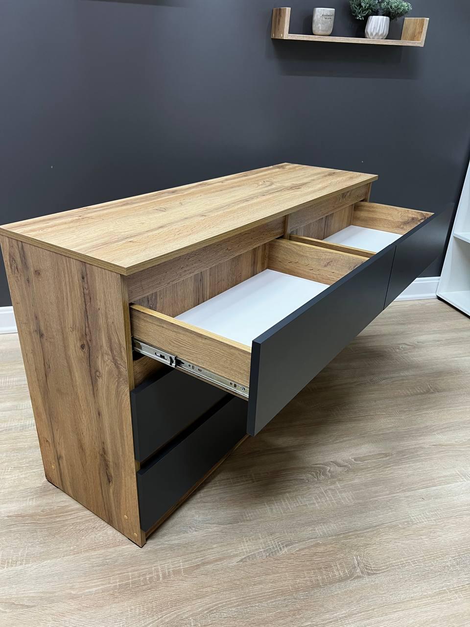 Комод Kvatro 130 6 шухляд 1300х750х400 мм Дуб аппалачі/Антрацитовий - фото 3 Комод Kvatro 130 6 шухляд 1300х750х400 мм Дуб аппалачі/Антрацитовий - фото 3