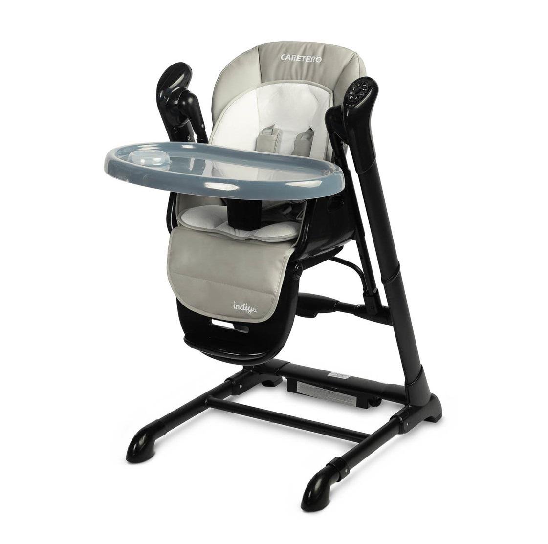 Крісло-гойдалка та стільчик для годування Caretero INDIGO Black Grey (60306)