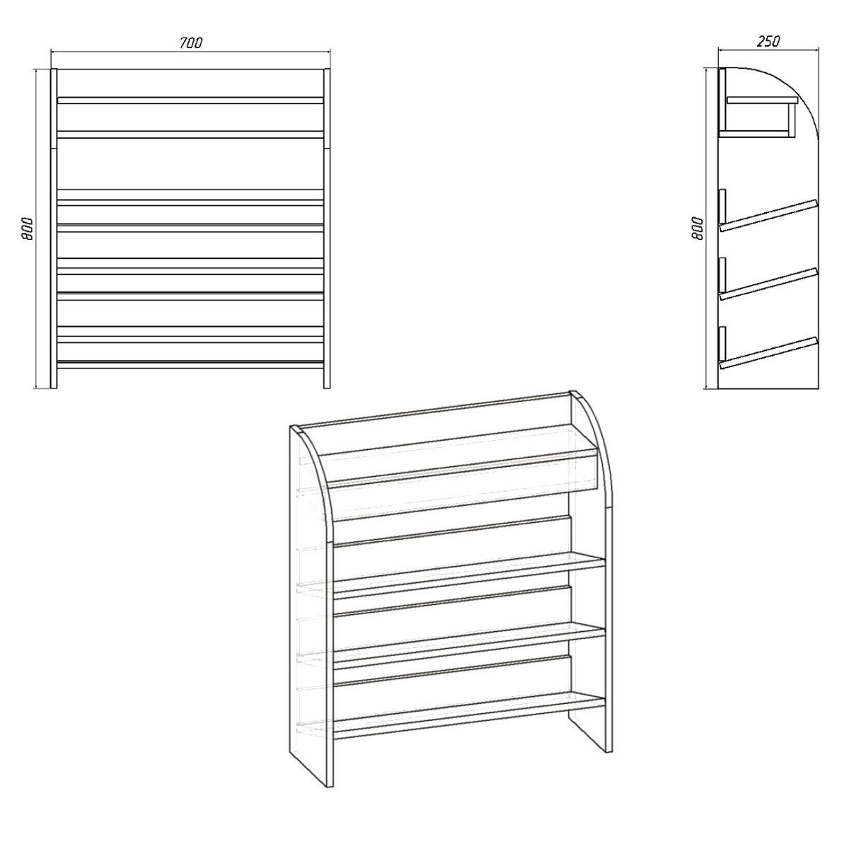 Тумба для взуття Компаніт ТО 9 70х25х80 см Вільха - фото 2 Тумба для взуття Компаніт ТО 9 70х25х80 см Вільха - фото 2