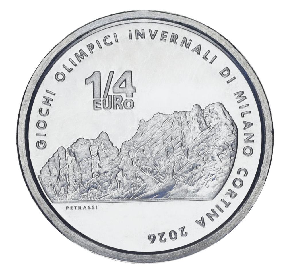 Коллекционная монета Италия 1/4 евро 2025 UNC XXV зимние Олимпийские игры в Милане и Кортина Кортина (М22250) Коллекционная монета Италия 1/4 евро 2025 UNC XXV зимние Олимпийские игры в Милане и Кортина Кортина (М22250)