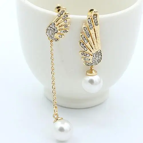 Сережки з перлами і крилами ангела висячі (1297035857)