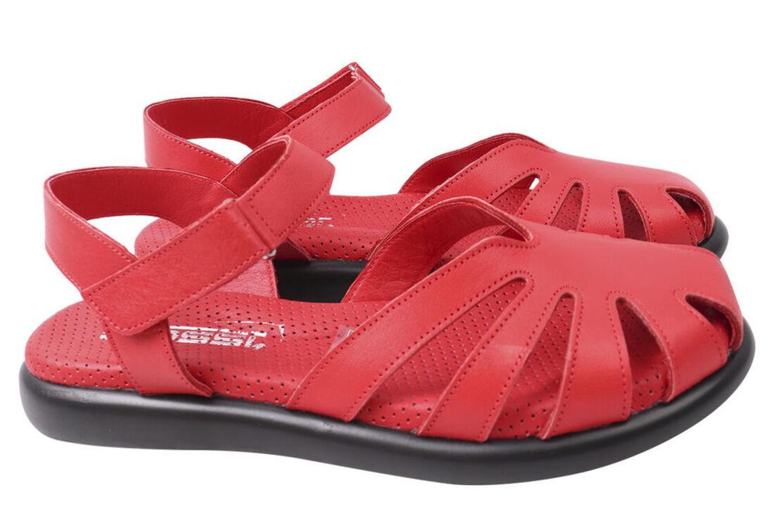 Босоножки женские Gossi из кожи на низком ходу с открытой пяткой р. 39 Красный (70-21LBC)