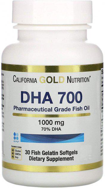 Риб’ячий жир California Gold Nutrition ДГК 700 1000 мг 30 капсул (CGN-01252)