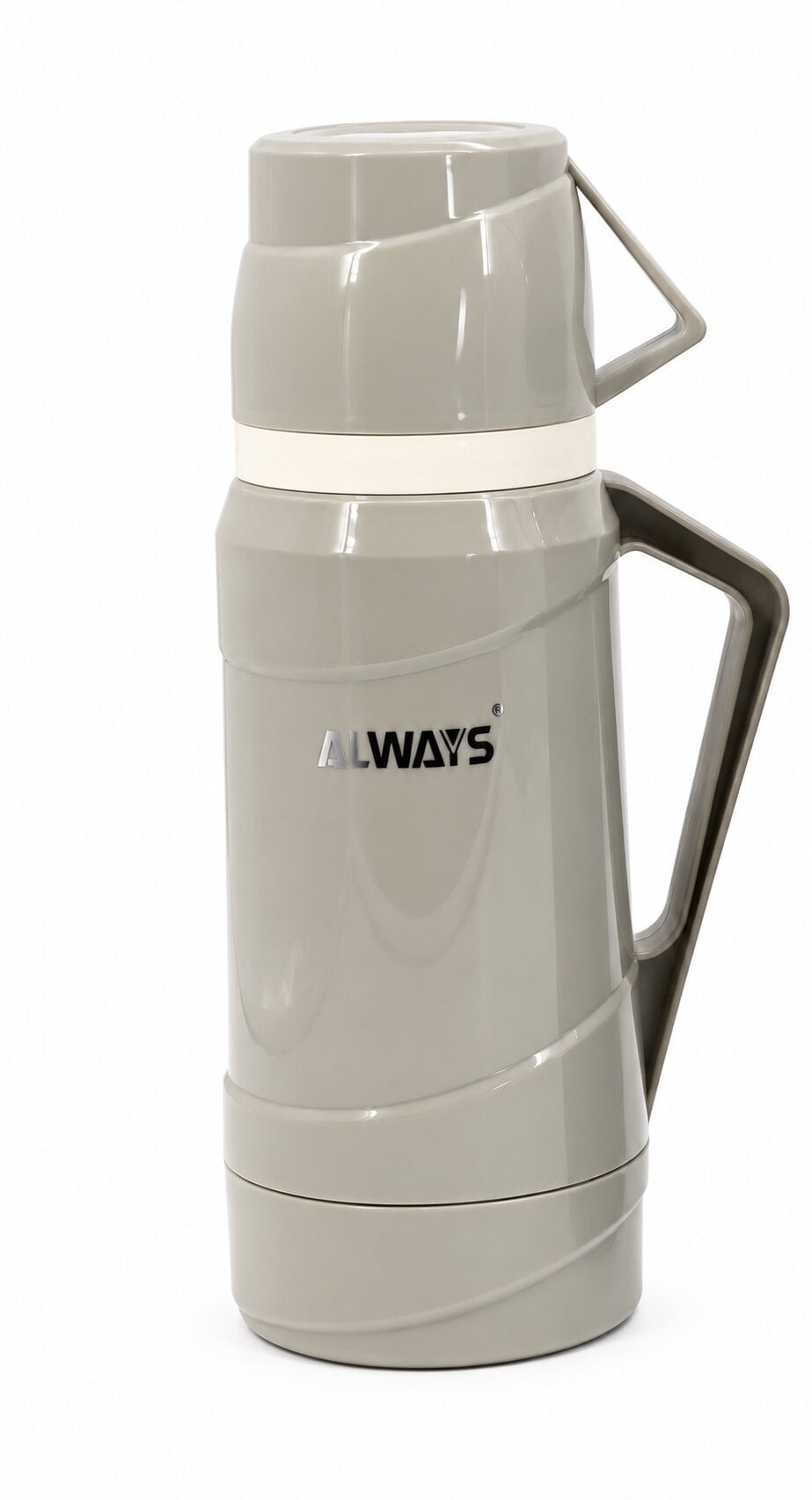 Термос ALWAYS Vacuum Flask 1 л с ручкой и крышкой-чашкой Taupe Grey (PH01483)