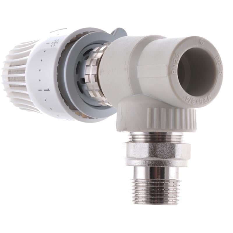 Кран термостатичний KOER K0154.PRO PPR з термоголовкою кутовий радіаторний 25 мм x 3/4" (KP0196) - фото 2 Кран термостатичний KOER K0154.PRO PPR з термоголовкою кутовий радіаторний 25 мм x 3/4" (KP0196) - фото 2