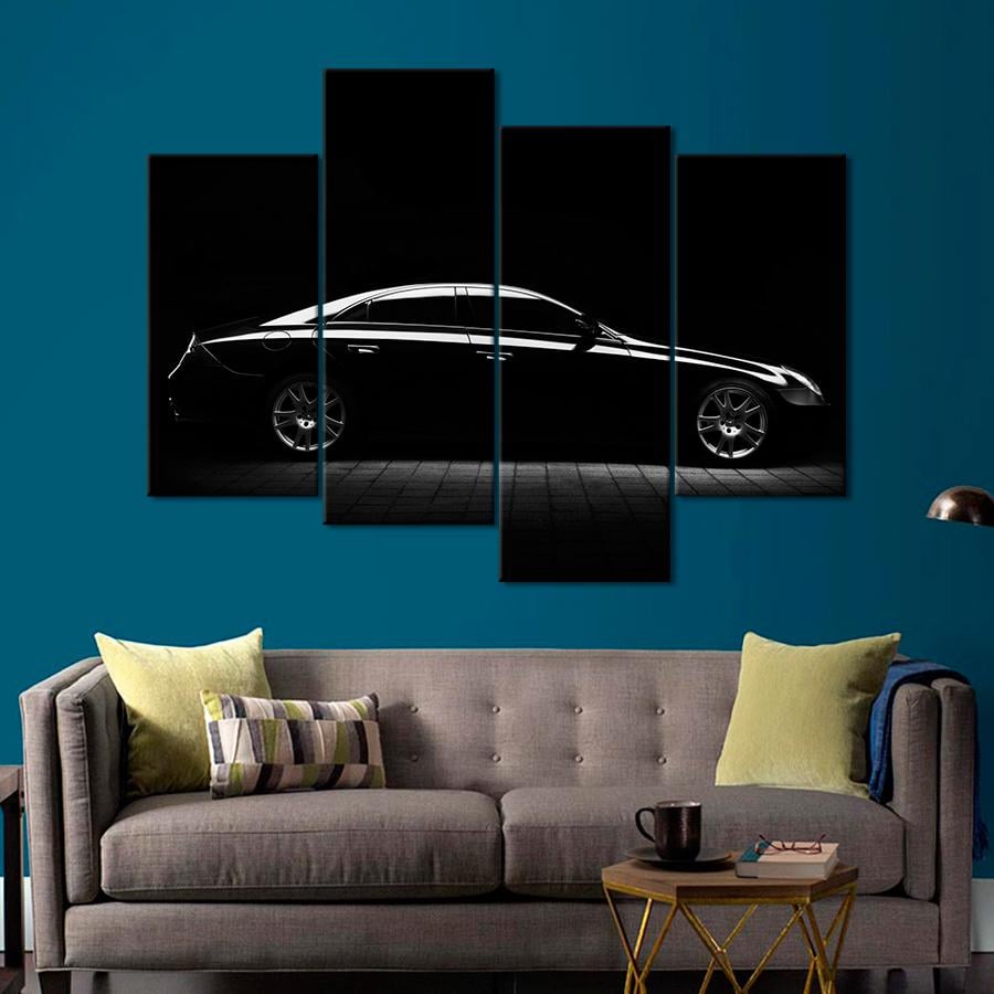 Картина Автомобиль Чёрный суперкар Mercedes-Benz C219 89x56 см (A1202-4)