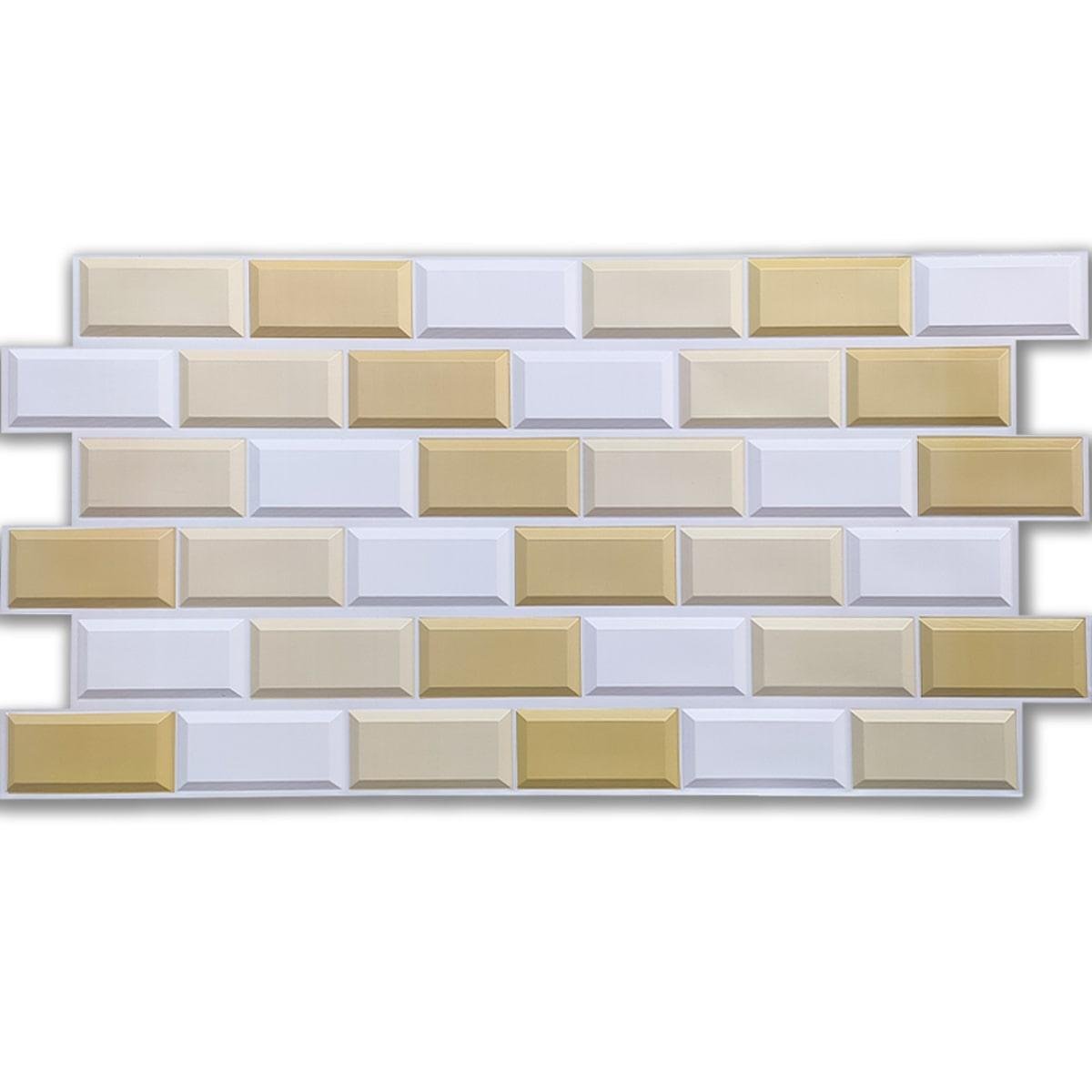Панель декоративна ПВХ клінкерна цегла Sticker Wall SW-00001430 960х480х4 мм Біло-бежевий