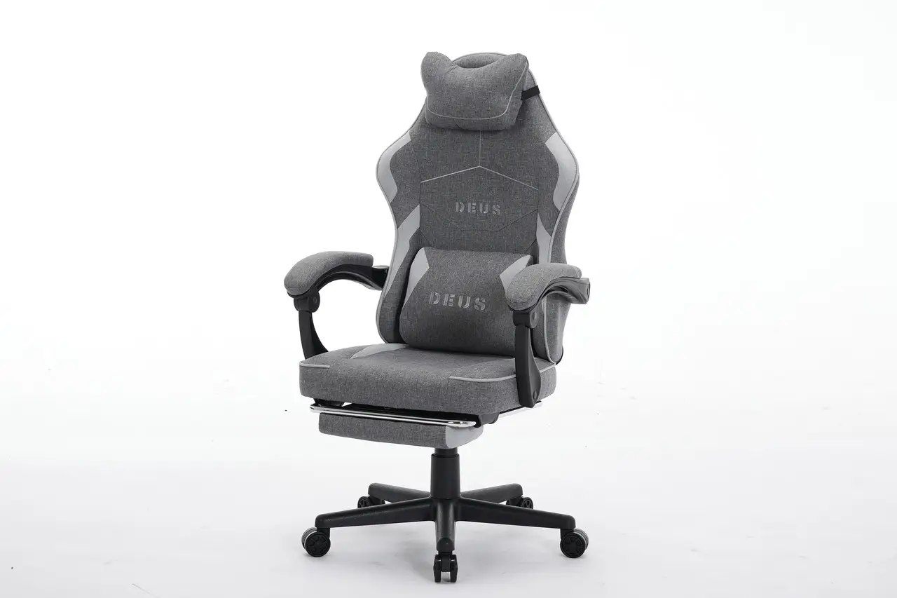 Крісло ігрове комп'ютерне Deus ED09 текстиль з підставкою для ніг Графітовий (2980) - фото 3 Крісло ігрове комп'ютерне Deus ED09 текстиль з підставкою для ніг Графітовий (2980) - фото 3