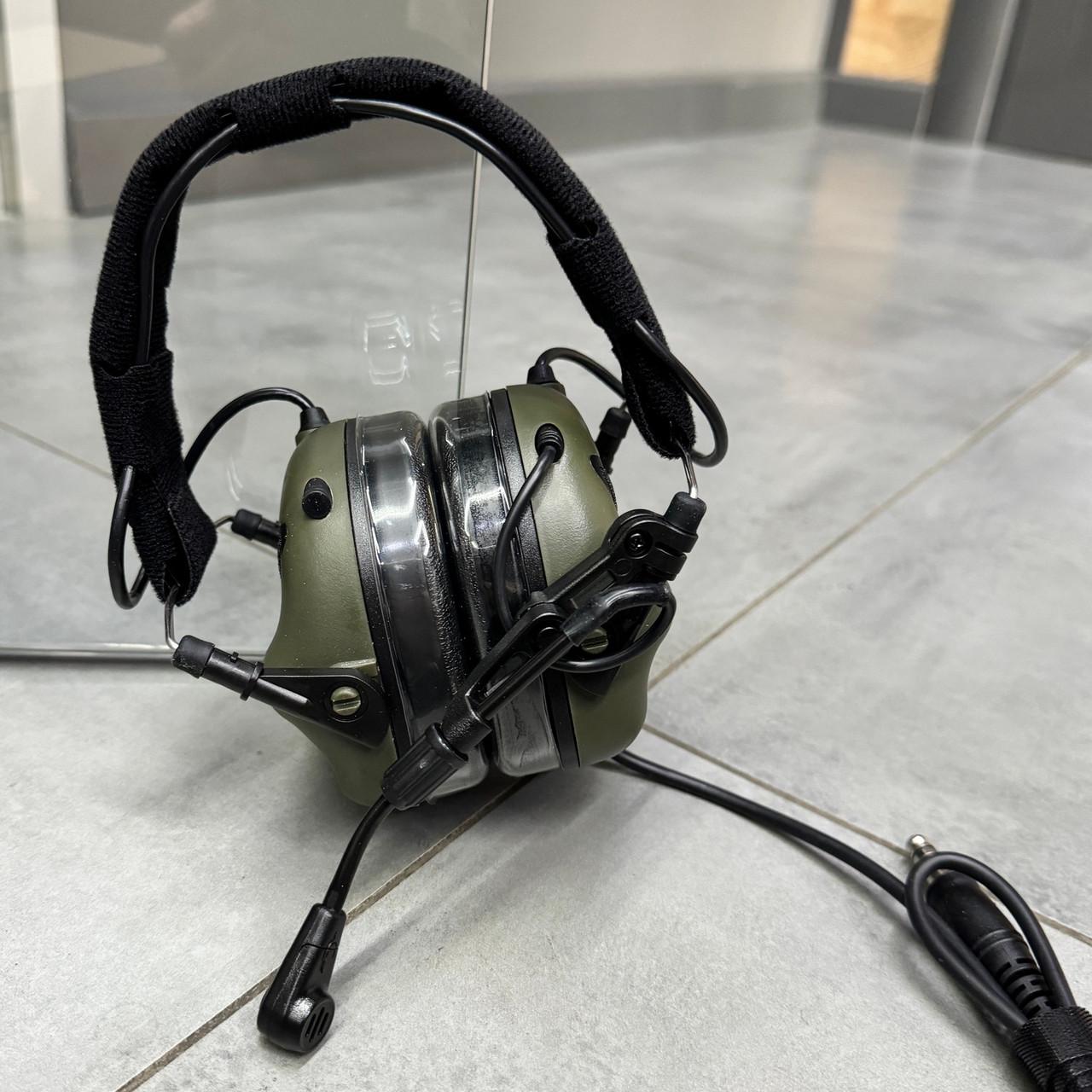 Наушники активные Earmor M32X MOD4 с креплением на шлем и оголовьем Олива (245517) - фото 6