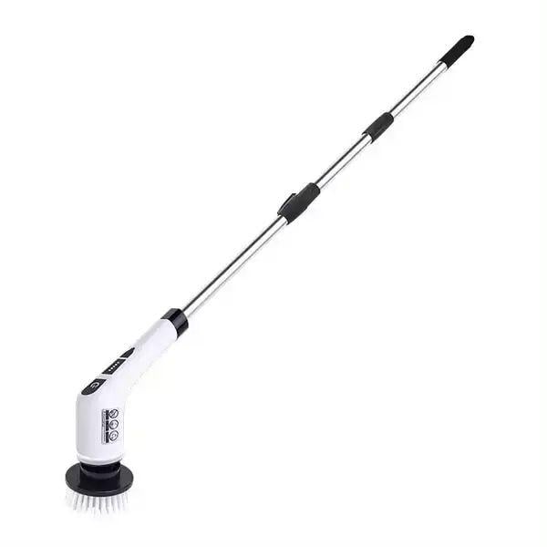 Щетка для уборки электрическая Cleaning Brush с телескопической ручкой и 9 насадками металлическая 9в1 25 Вт 137 см Белый (opt-102895)