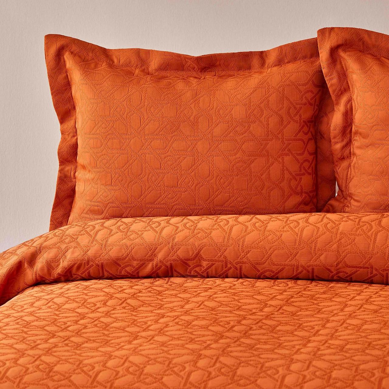 Покривало з наволочками Karaca Home Back To Basic kiremit 250х240 (svt-2000022300575) - фото 2