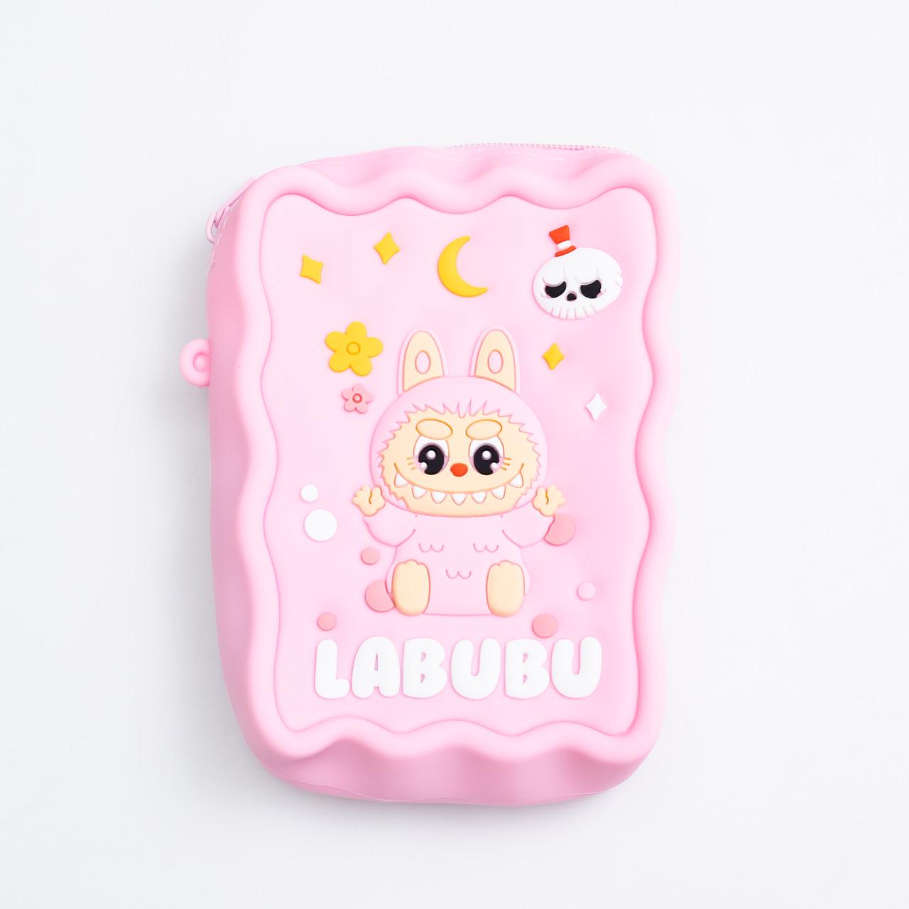 Сумочка-гаманець Лабубу силіконова на блискавці 12,5х9х3,5 см Рожевий (HP-55-7P) - фото 2 Сумочка-гаманець Лабубу силіконова на блискавці 12,5х9х3,5 см Рожевий (HP-55-7P) - фото 2