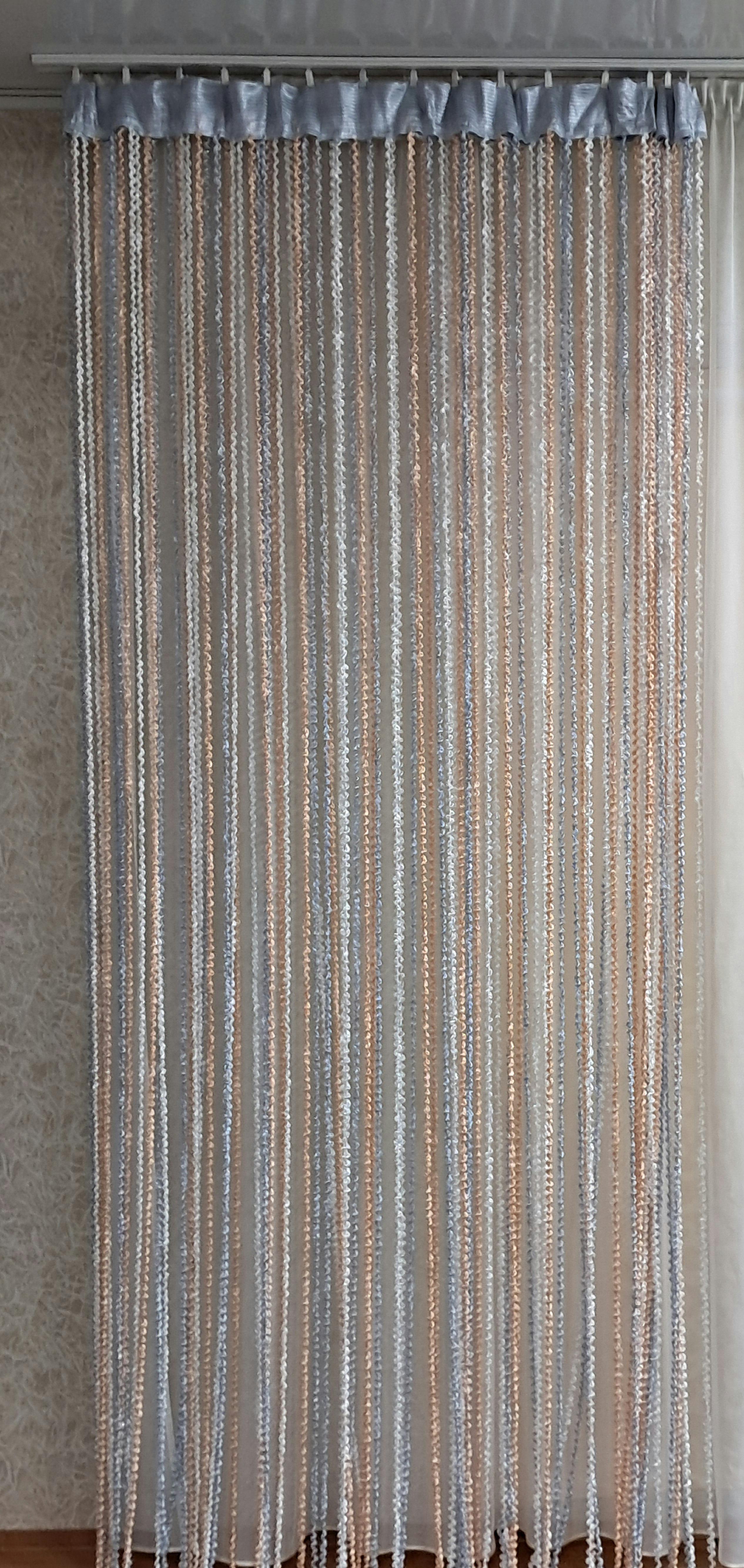 Шторы-нити Спиральки с люрексом 300х300 см Бежевый/Серый/Пудровый - фото 2 Шторы-нити Спиральки с люрексом 300х300 см Бежевый/Серый/Пудровый - фото 2