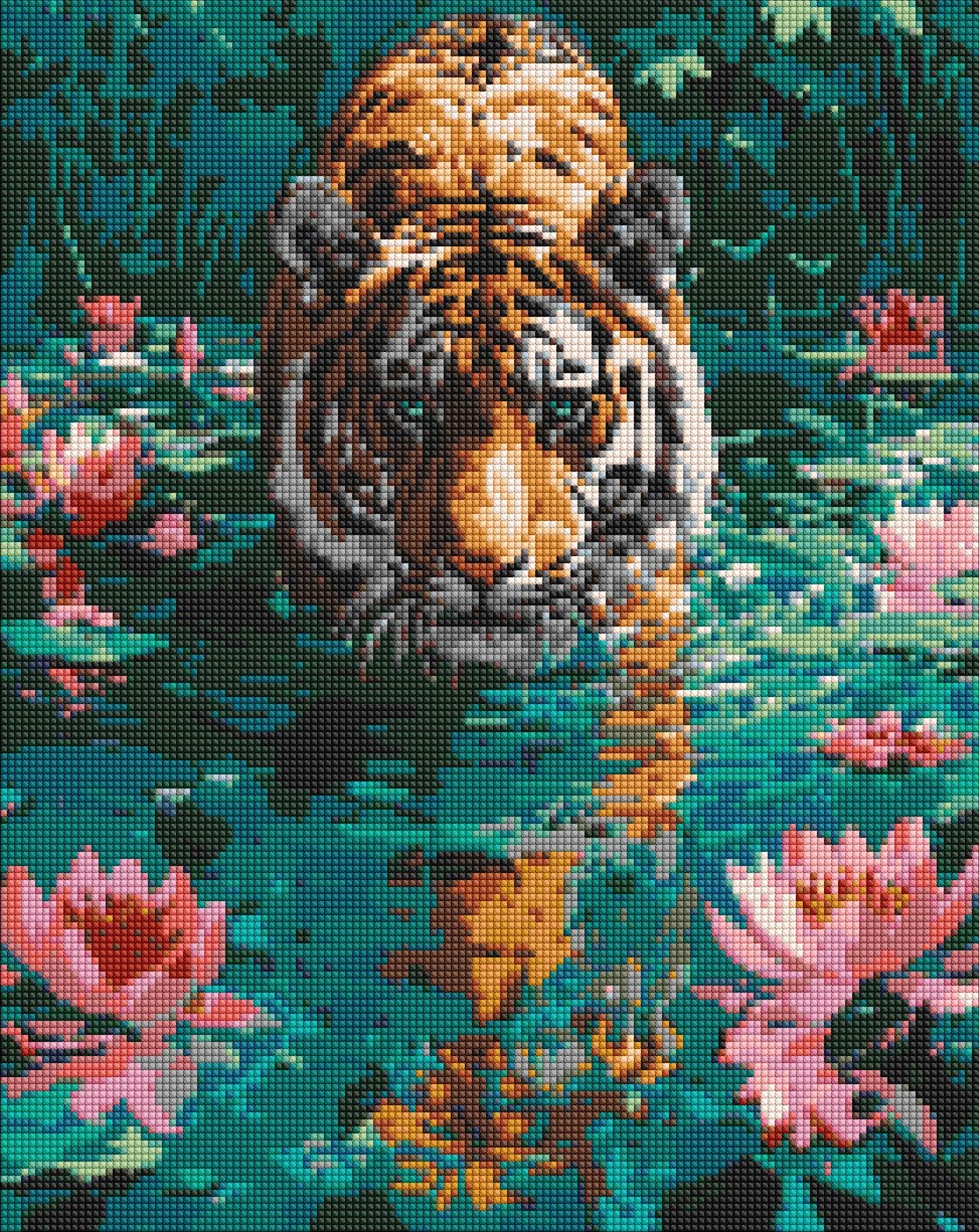 Набір з алмазною мозаїкою Ideyka Тигр на полюванні AMO8045 40x50 см (MTT-194715)