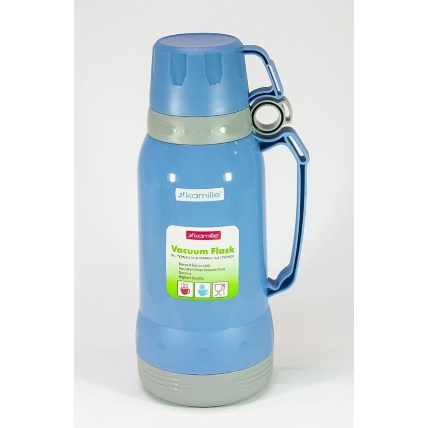 Термос Kamile KM-2024 со стеклянной колбой 1800 мл Голубой (1711416070)