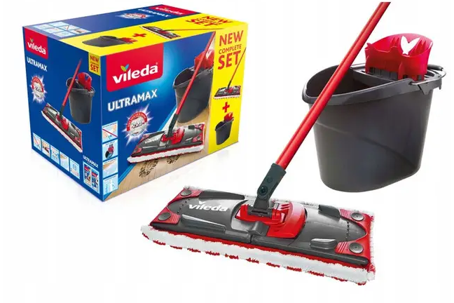 Набор для уборки Vileda Ultramax Box плоская швабра с ведром и отжимом (155737)