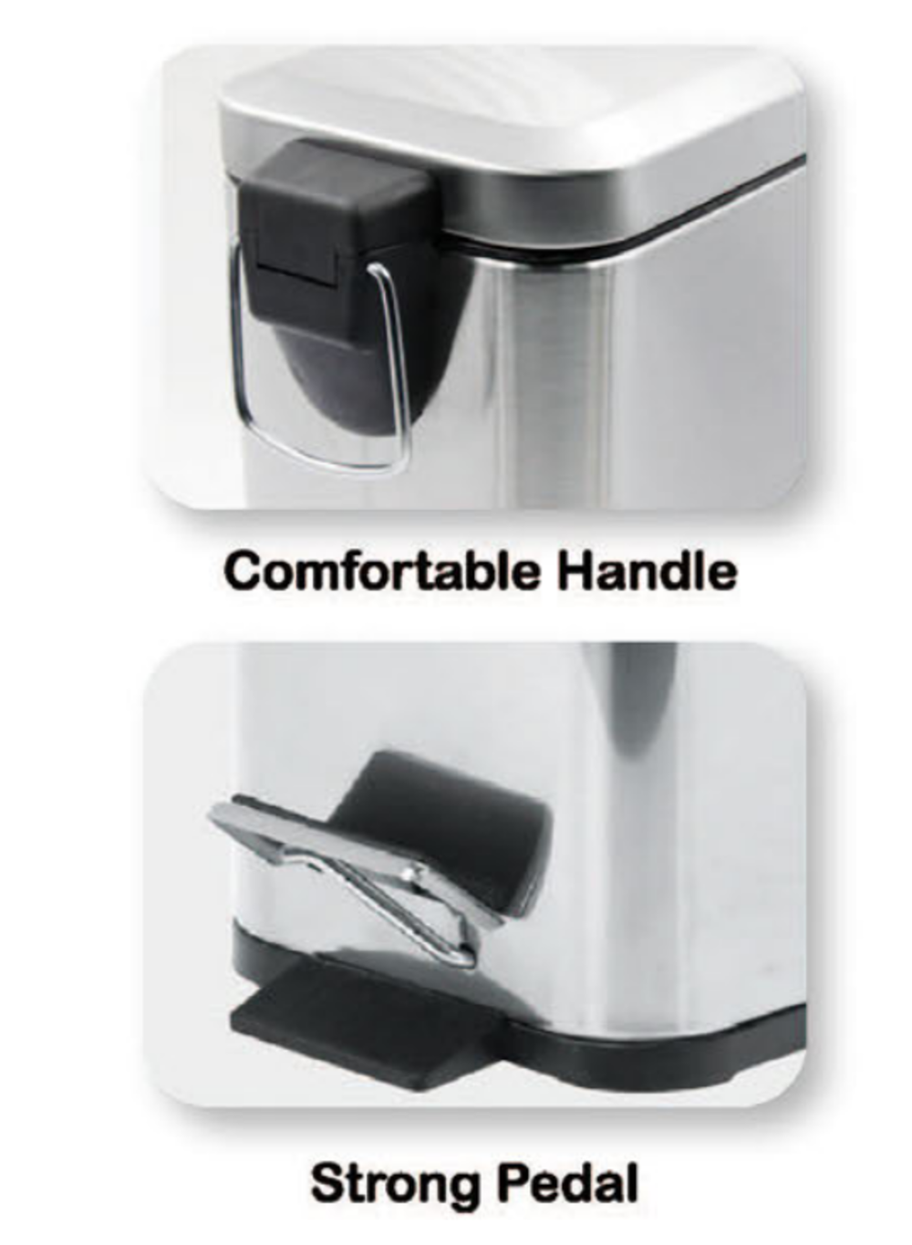 Ведро для мусора Zerix Sansa-TC0105 прямоугольное 5 л Нержавеющая сталь (ZX5893) - фото 5