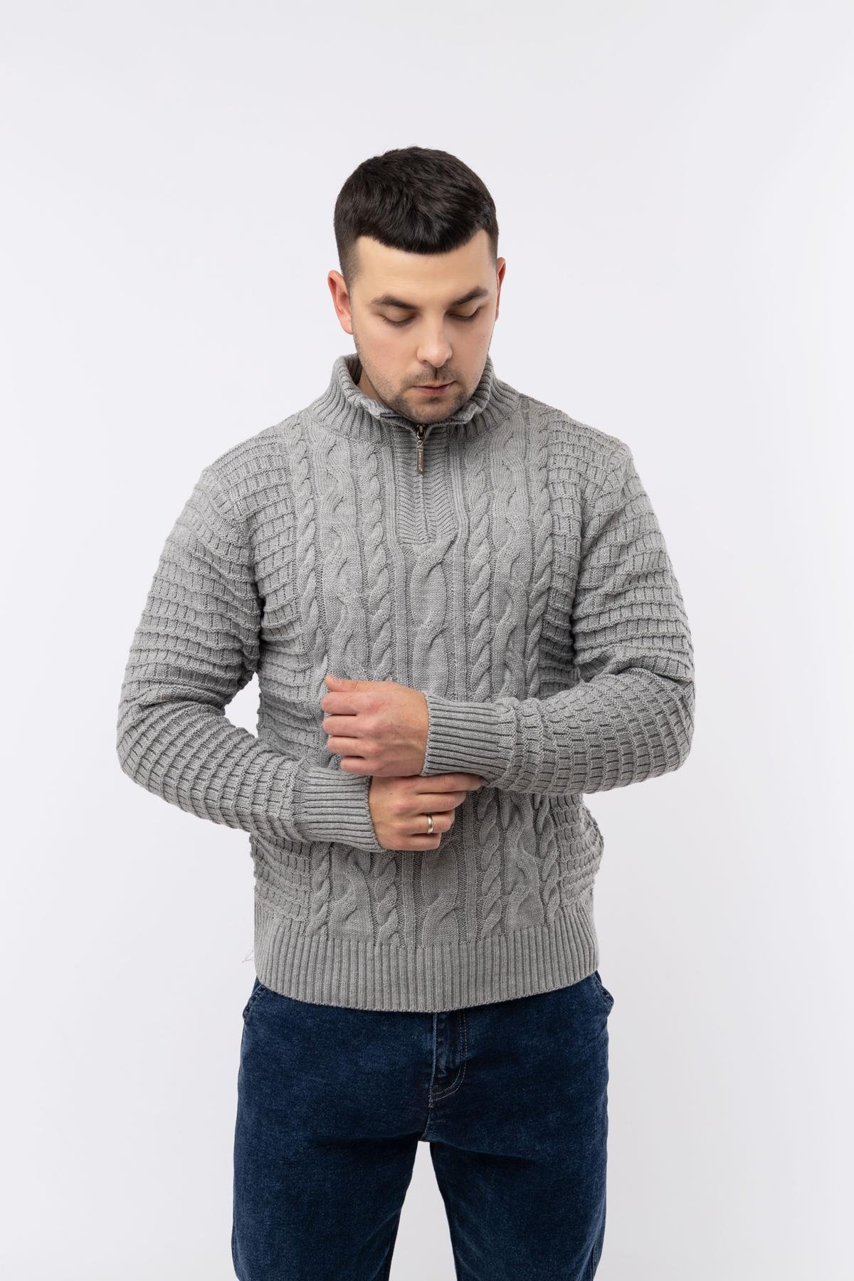 Светр чоловічий ЦБ-00233204 р. 46 Сірий (SKT000940922) - фото 3 Светр чоловічий ЦБ-00233204 р. 46 Сірий (SKT000940922) - фото 3