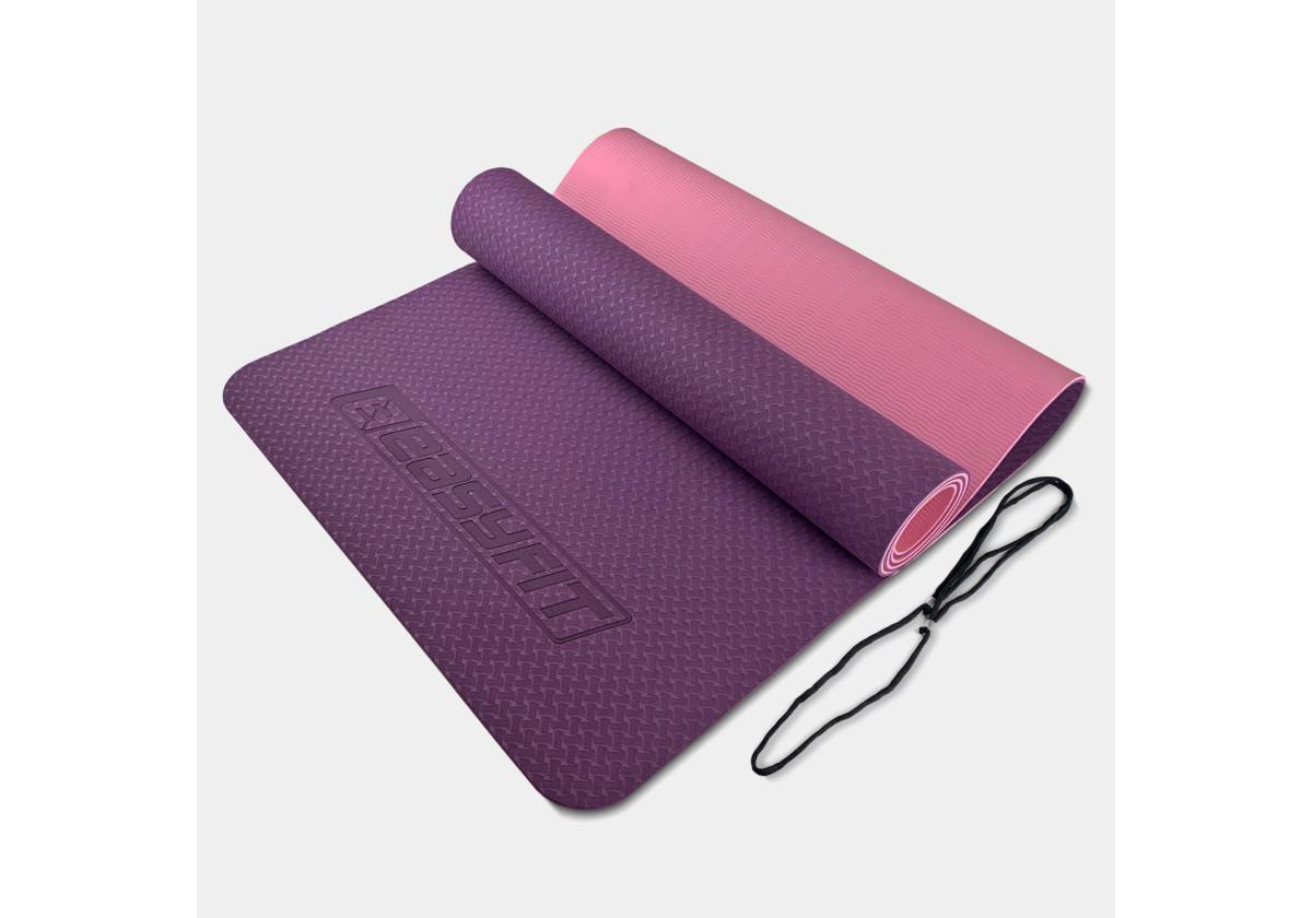Коврик для йоги и фитнеса EasyFit TPE/TC двухслойный 6 мм Фиолетовый/Розовый (EF-1924-VP) Коврик для йоги и фитнеса EasyFit TPE/TC двухслойный 6 мм Фиолетовый/Розовый (EF-1924-VP)
