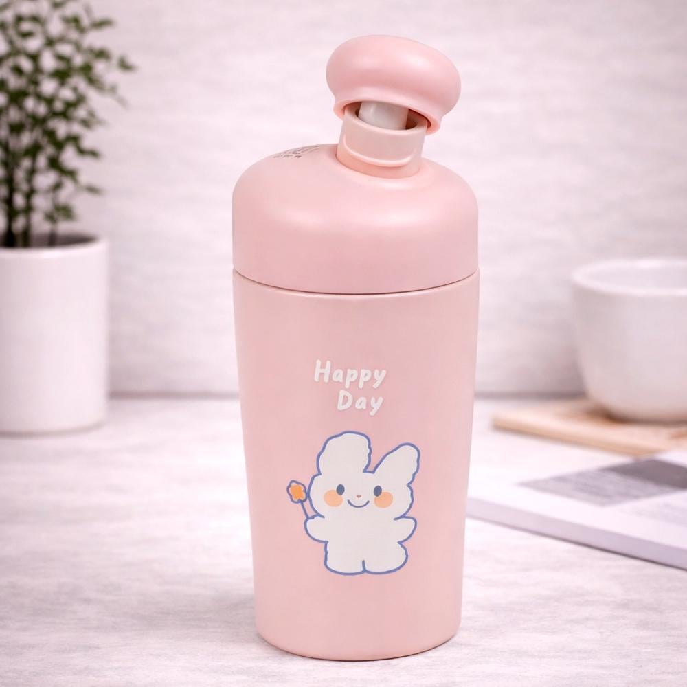 Термокружка 124704 300 мл из нержавеющей стали 304 с трубочкой Розовый