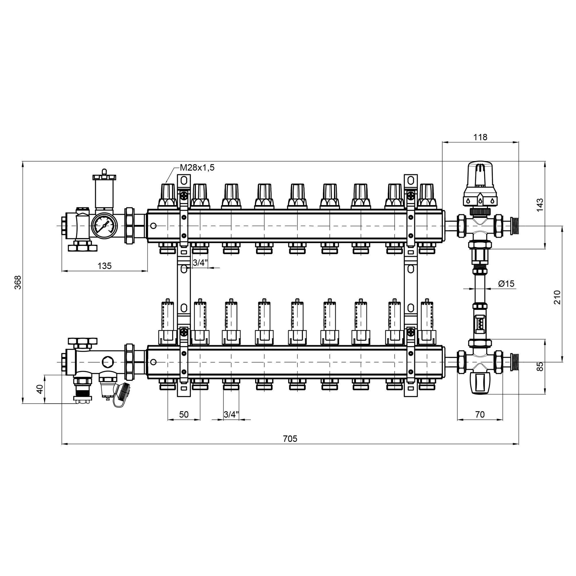 Группа коллекторная Icma К0111 9 1" (VD00005144) - фото 3