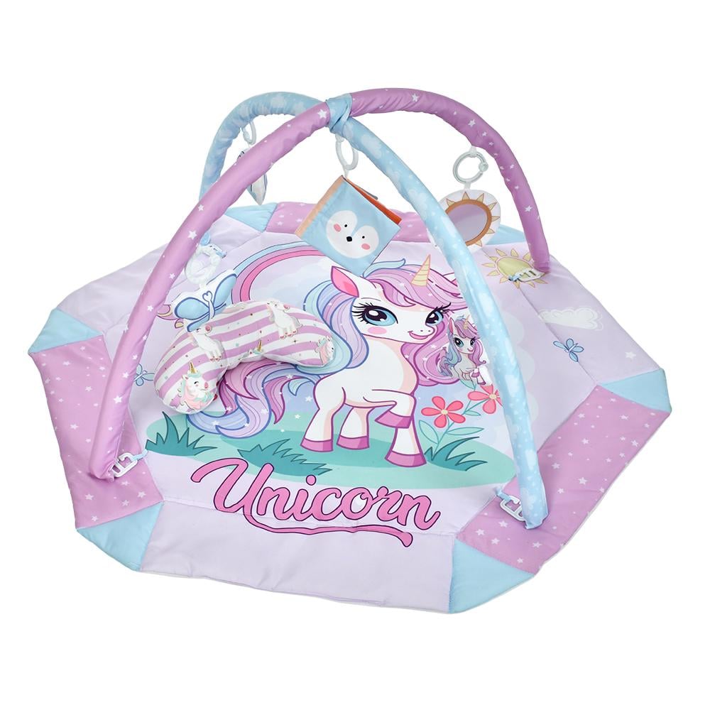 Развивающий коврик ZL2411 Единорог с дугами и подушкой (27477454) - фото 2