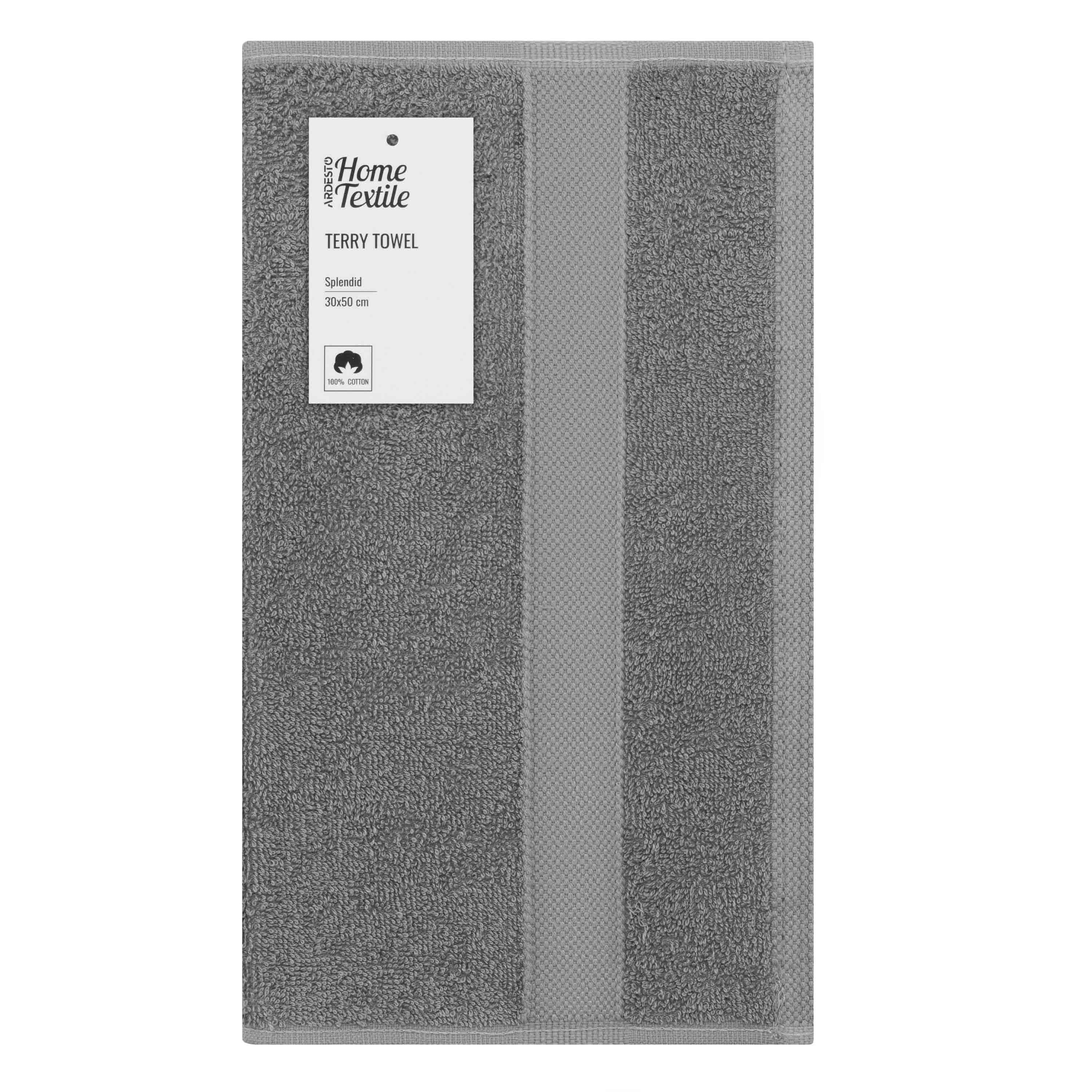 Рушник махровий Ardesto Splendid 30х50 см Сірий (ART2330GR) Рушник махровий Ardesto Splendid 30х50 см Сірий (ART2330GR)