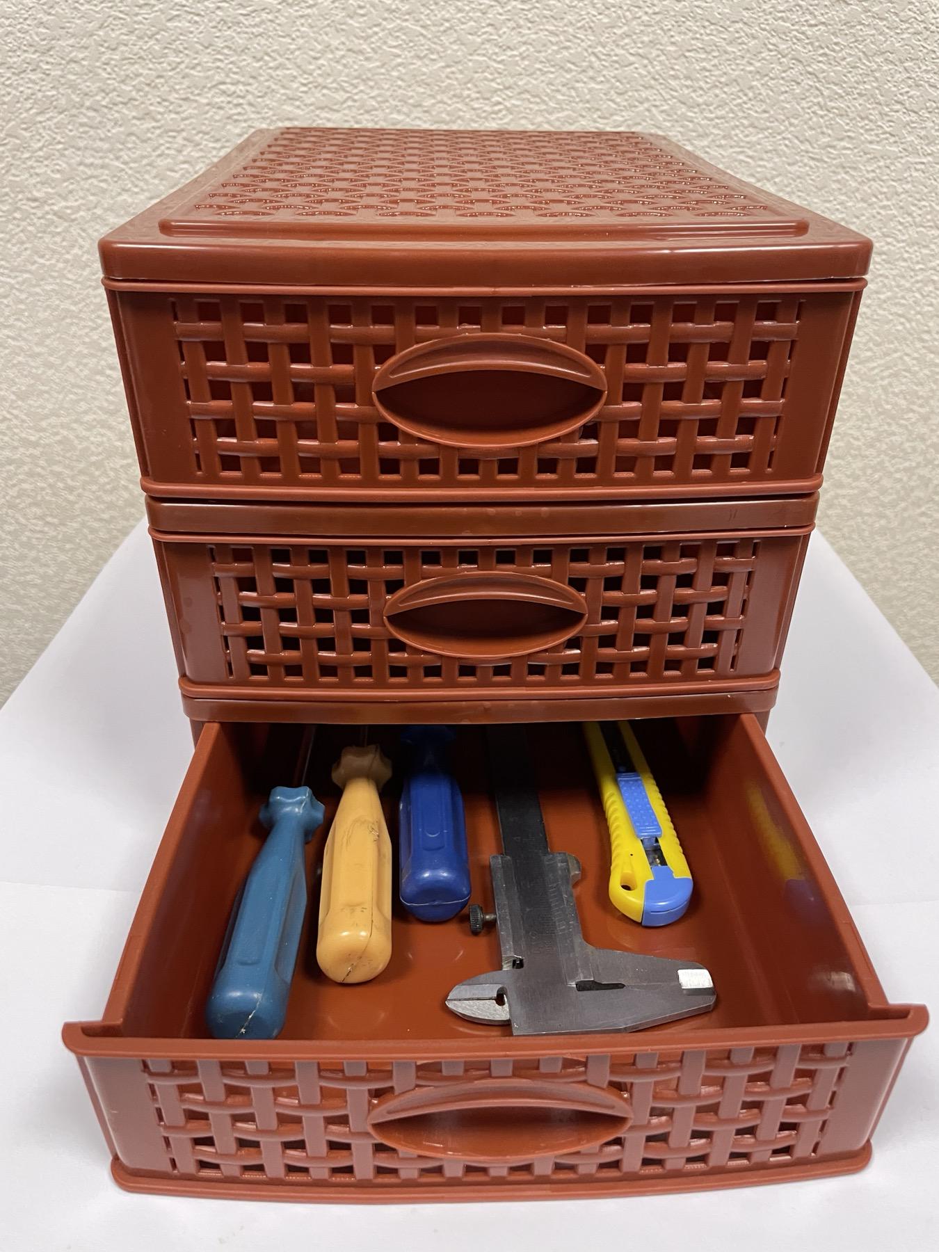 Комод пластиковый Консенсус ROTANGE мини 3 ящика 20х19х26,5 см Коричневый (28790094) - фото 8