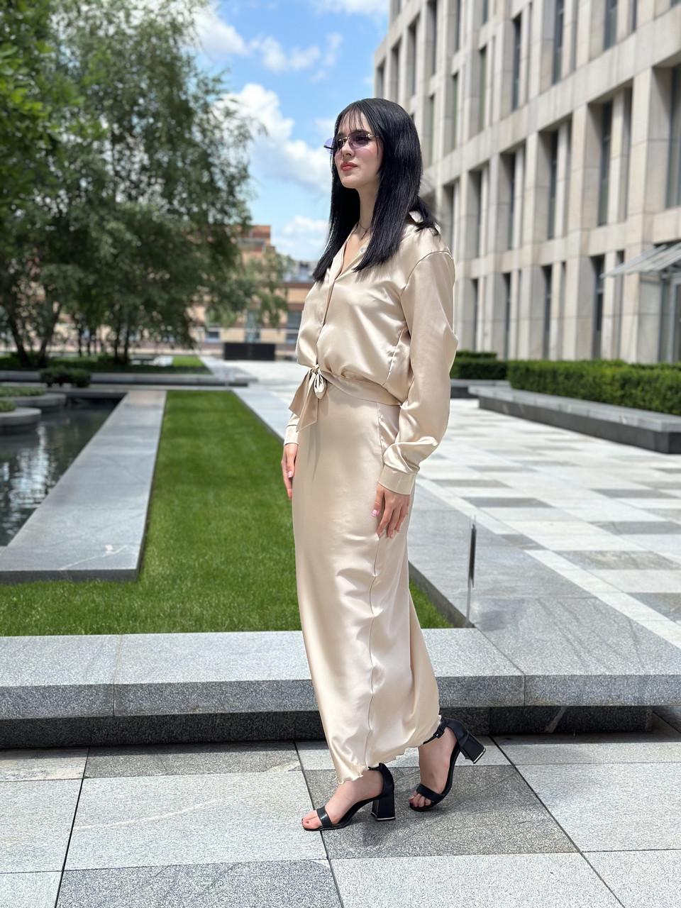 Женская блуза из шелка Армани 3XL Капучино (2656491019) - фото 2 Женская блуза из шелка Армани 3XL Капучино (2656491019) - фото 2