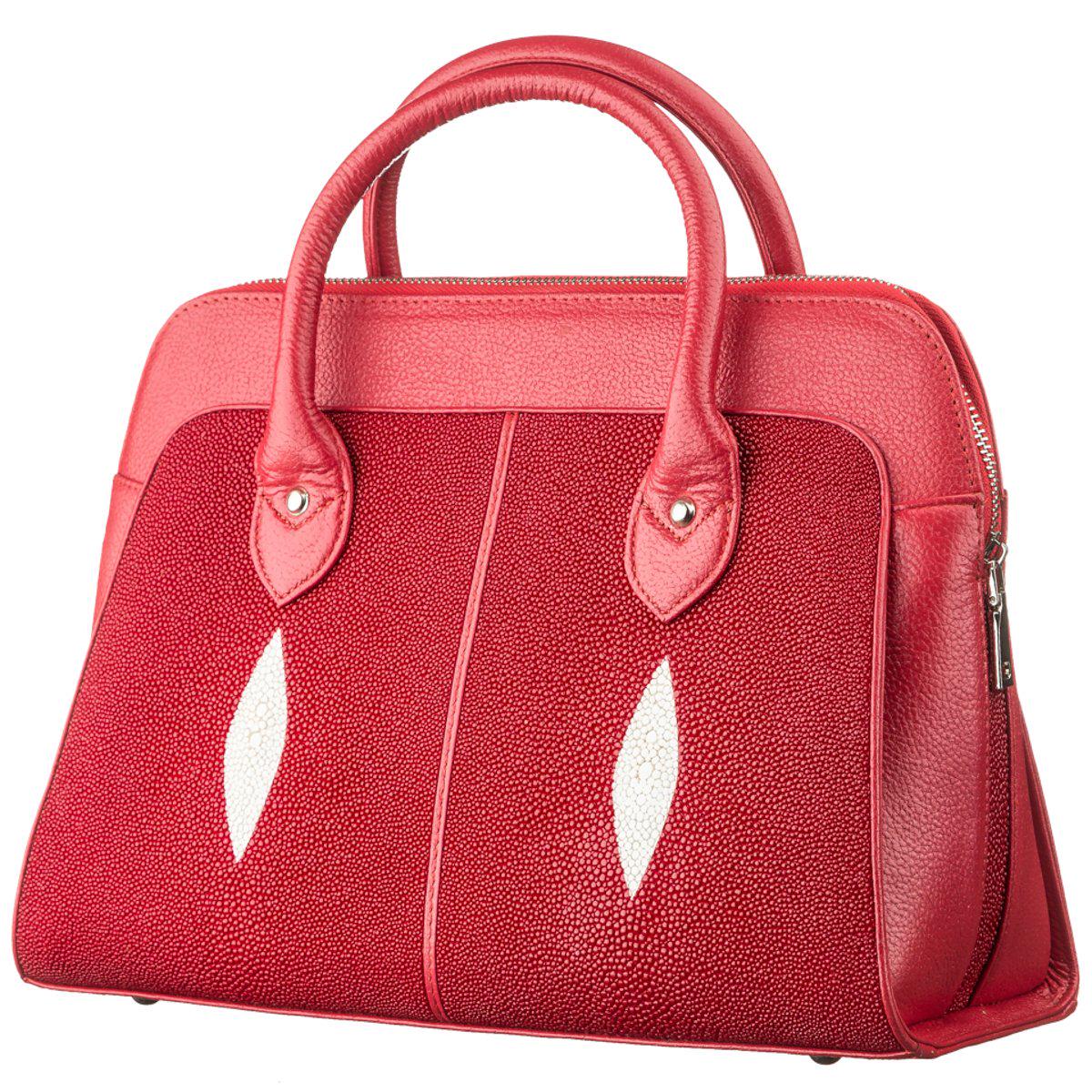 Сумка Stingray leather 18517 из натуральной кожи морского ската Красный